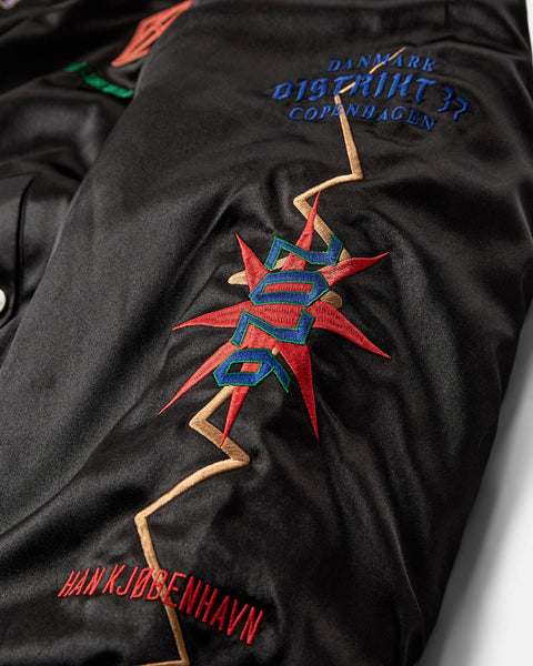 Champions Satin Bomber Jacket - Dark Grey