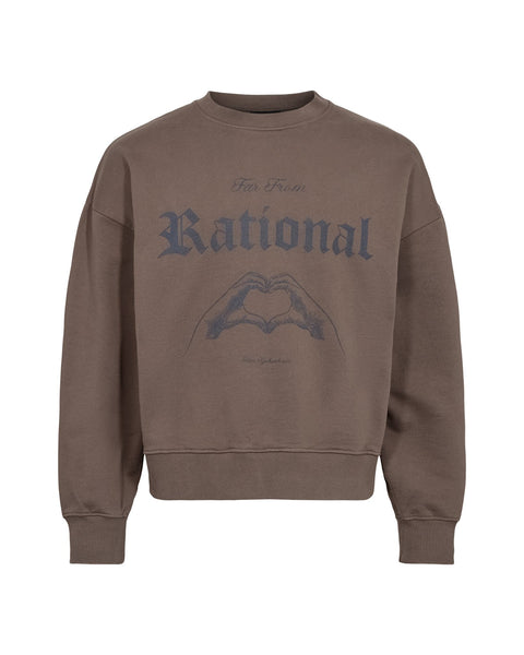 Heart Loose Crewneck - Dusty Brown