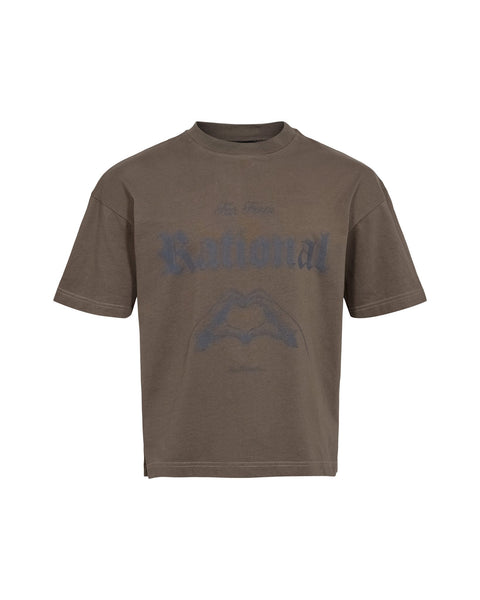 Heart Boxy Tee - Dusty Brown