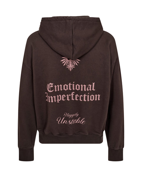 Graphic Zip Hoodie - Dark Brown
