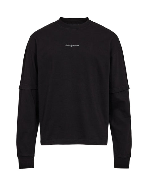 Clown Patchwork Long Sleeve Tee - Black