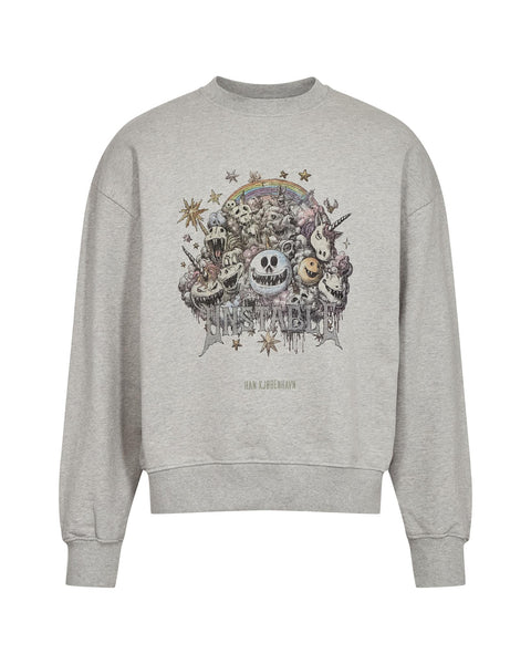Madhouse Loose Crewneck - Light Grey Melange
