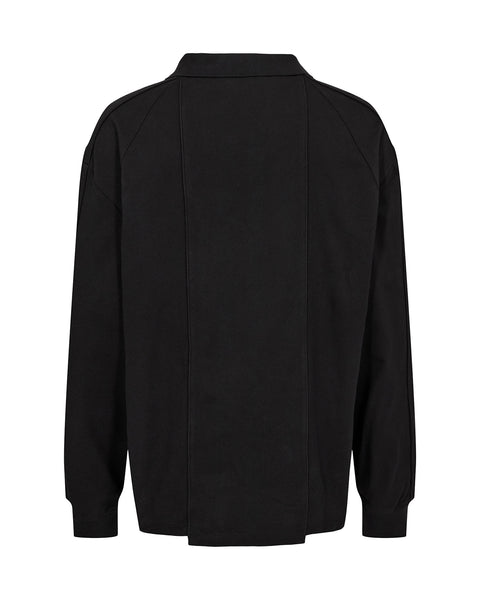 Crest Polo Long Sleeve Shirt - Black