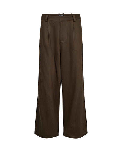 Relaxed Tencel Trousers - Dark Brown