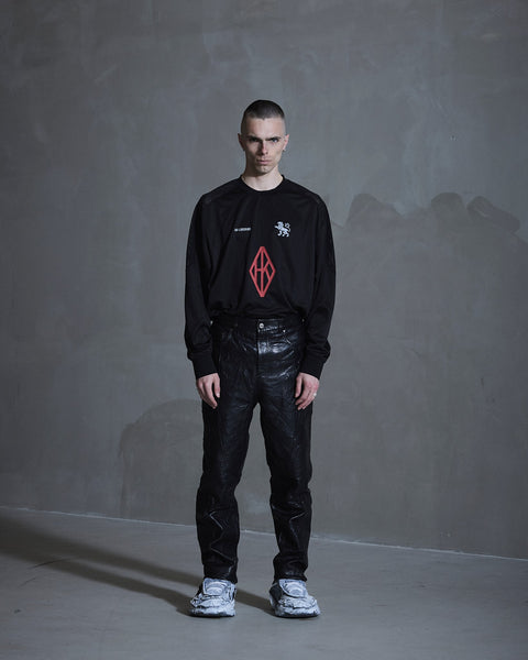 Crunch Leather Pants - Black