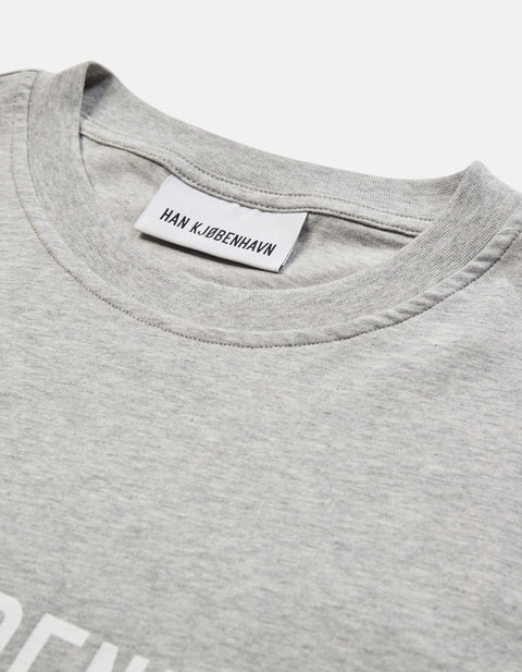 Daily HK Logo Boxy Tee - Grey Melange