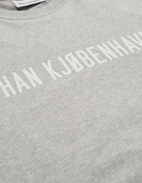 Daily HK Logo Boxy Tee - Grey Melange