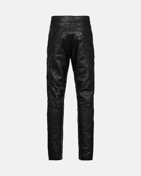 Crunch Leather Pants - Black