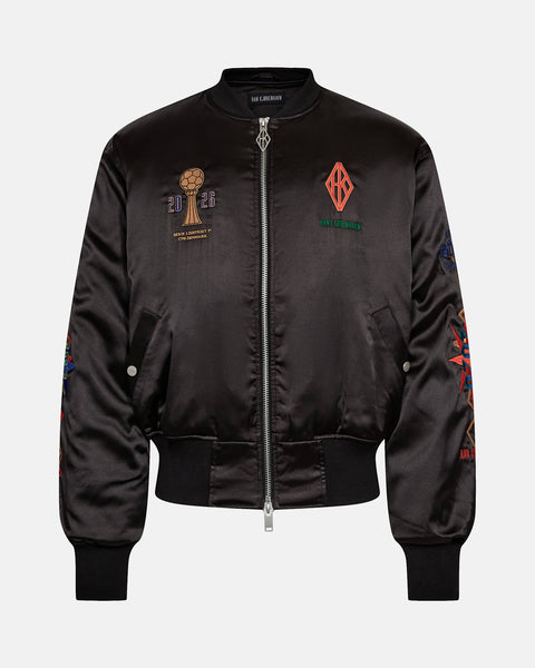 Champions Satin Bomber Jacket - Dark Grey