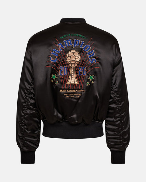 Champions Satin Bomber Jacket - Dark Grey