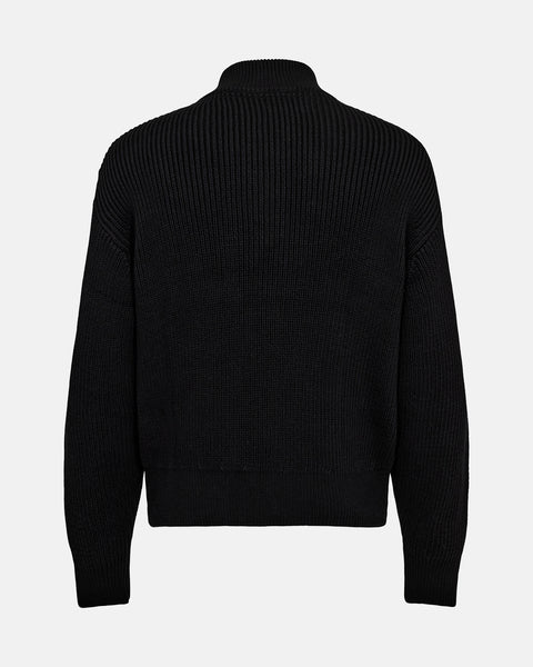Half Zip Knit Sweater - Black