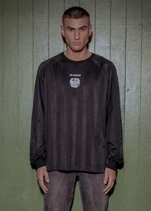 Crest Football Tee LS - Black