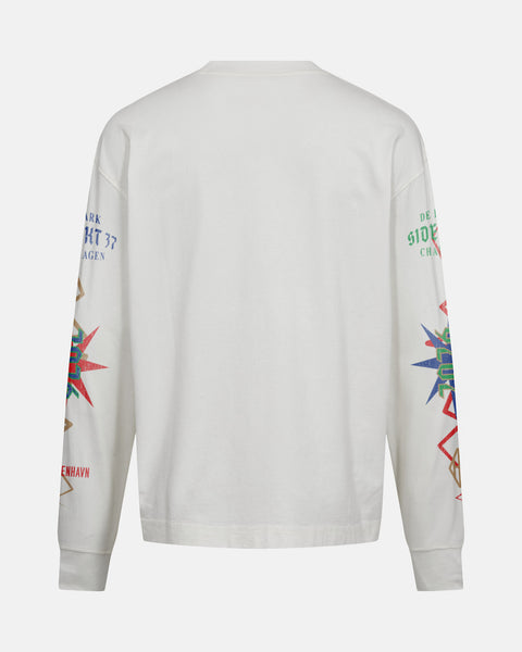 Graphic Oversized Tee LS - White