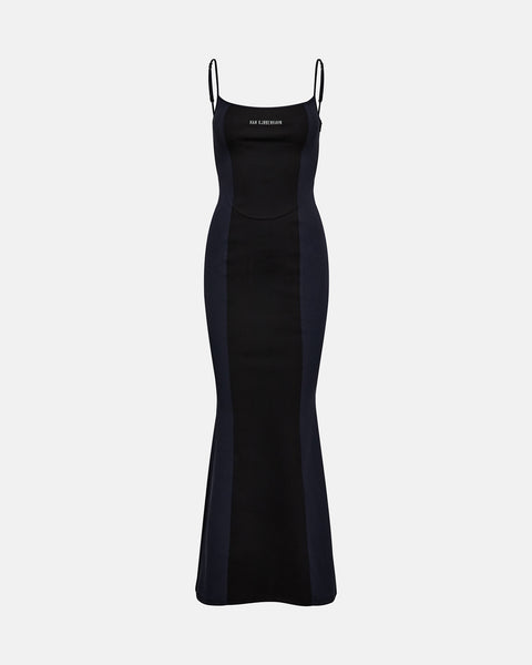 Diamond Slip Dress - Black/Navy