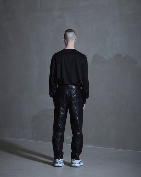 Crunch Leather Pants - Black