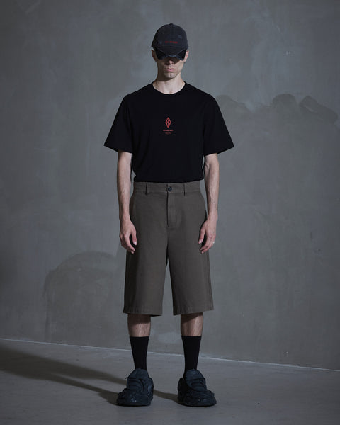 Washed Cotton Shorts - Dusty Brown